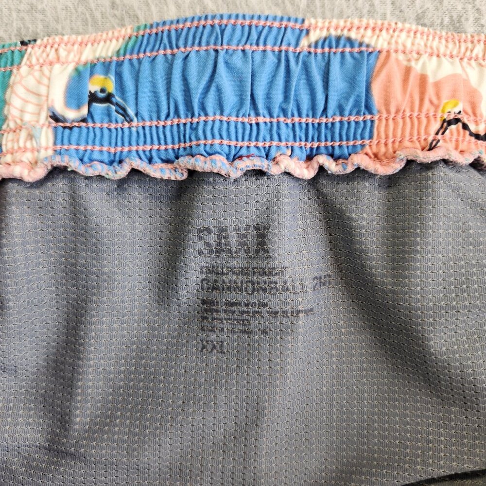 Saxx Swim Trunks Mens XXL Swan Print Cannonball 2N1 Ballpark Pouch Shorts - Picture 12 of 15